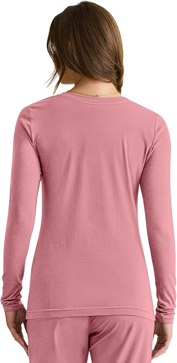 imageHealing Hands Womens Underscrub Soft Knit Melissa Longsleeve Scrub Tee with Breathable amp Easy Care Fabric 5047Nectar