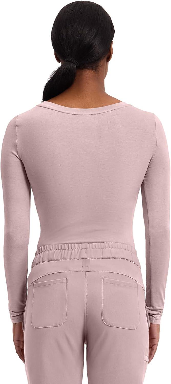 imageHealing Hands Womens Underscrub Soft Knit Melissa Longsleeve Scrub Tee with Breathable amp Easy Care Fabric 5047Pink Pearl