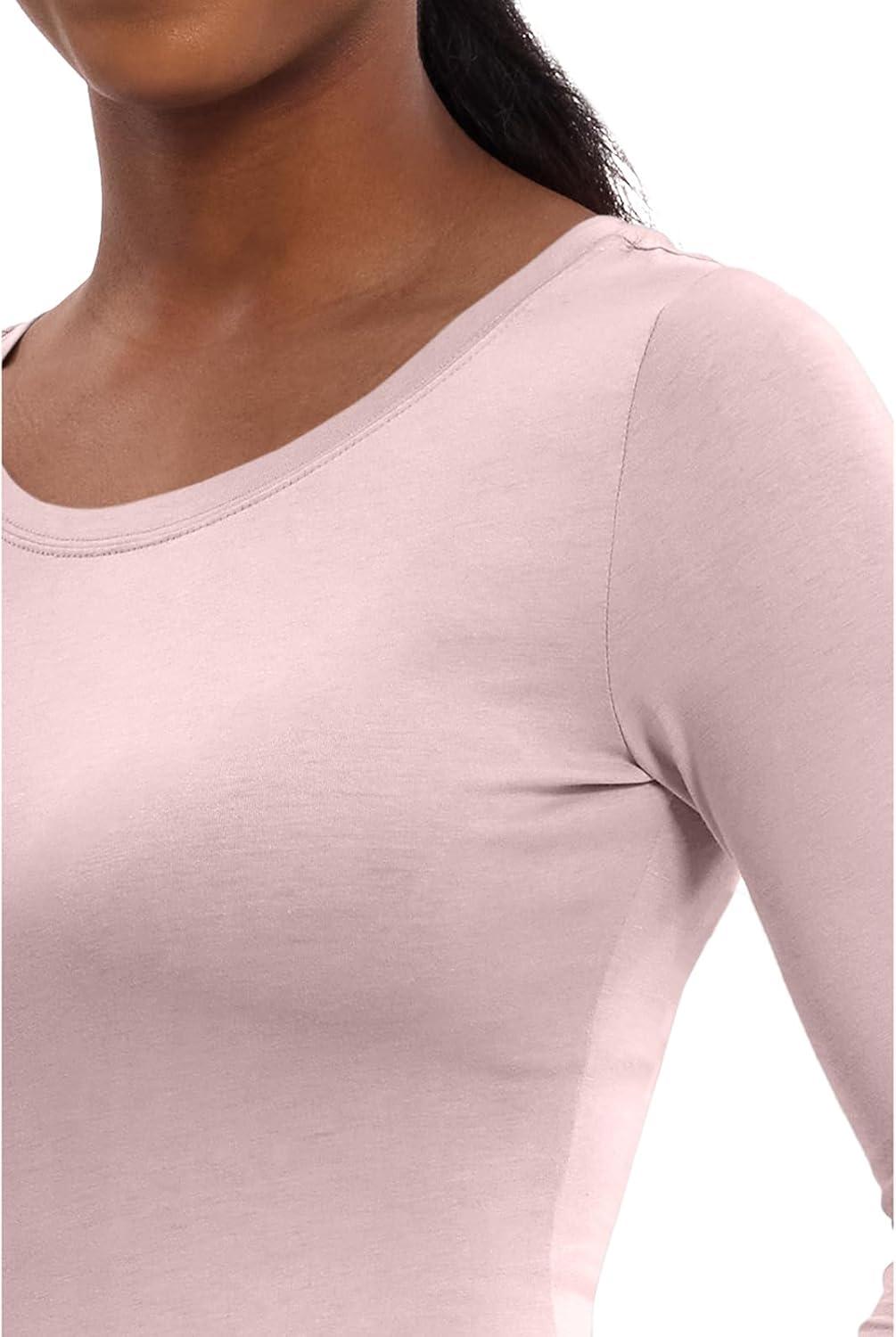 imageHealing Hands Womens Underscrub Soft Knit Melissa Longsleeve Scrub Tee with Breathable amp Easy Care Fabric 5047Pink Pearl