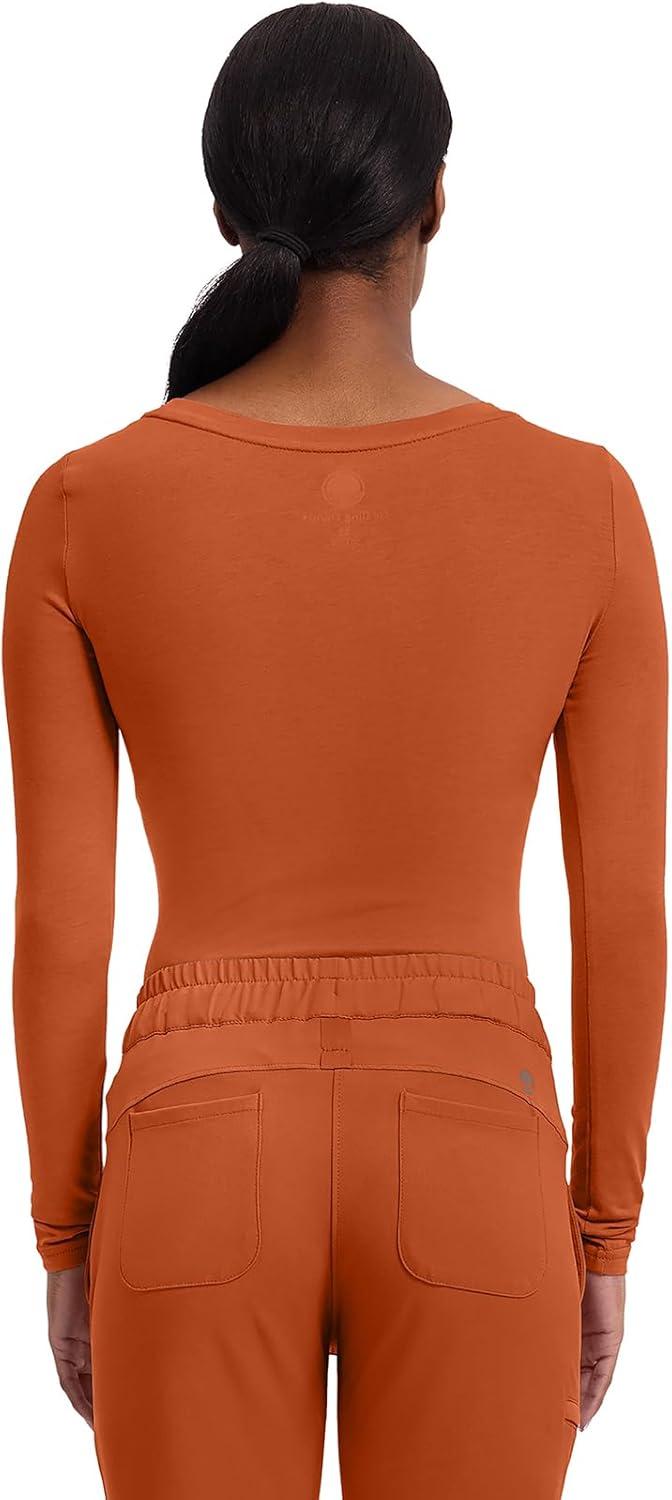 imageHealing Hands Womens Underscrub Soft Knit Melissa Longsleeve Scrub Tee with Breathable amp Easy Care Fabric 5047Warm Sunrise