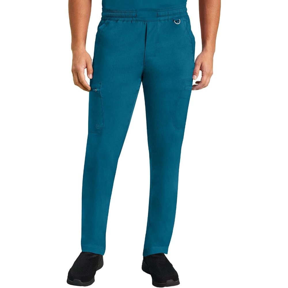 imageHealing Hands Scrub Pants for Men Daniel Utility Bottoms with 6 Pockets 2Way Stretch and Durable Fabric 9300Caribbean