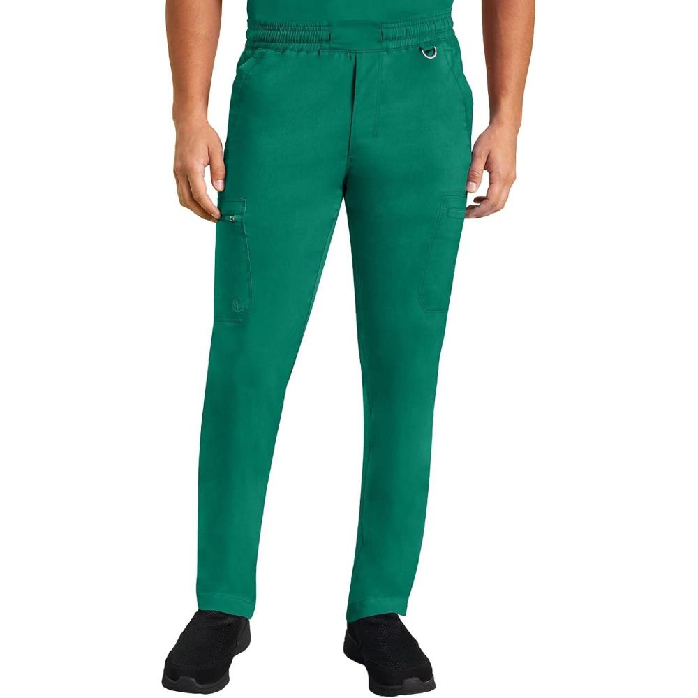 imageHealing Hands Scrub Pants for Men Daniel Utility Bottoms with 6 Pockets 2Way Stretch and Durable Fabric 9300Hunter