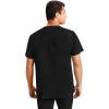 Healing Hands Men’s Scrub Top Justin V-Neck Modern Fit with Chest & Sleeve Pocket, Easy Care Stretch Fabric 2330(Black)