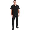 Healing Hands Men’s Scrub Top Justin V-Neck Modern Fit with Chest & Sleeve Pocket, Easy Care Stretch Fabric 2330(Black)