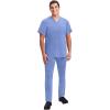 Healing Hands Men’s Scrub Top Justin V-Neck Modern Fit with Chest & Sleeve Pocket, Easy Care Stretch Fabric 2330(Ceil)