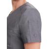 Healing Hands Men’s Scrub Top Justin V-Neck Modern Fit with Chest & Sleeve Pocket, Easy Care Stretch Fabric 2330(Heather Grey)