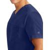 Healing Hands Men’s Scrub Top Justin V-Neck Modern Fit with Chest & Sleeve Pocket, Easy Care Stretch Fabric 2330(Navy)