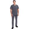 Healing Hands Men’s Scrub Top Justin V-Neck Modern Fit with Chest & Sleeve Pocket, Easy Care Stretch Fabric 2330(Pewter)