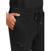 Healing Hands Scrub Pants for Men Daniel Utility Bottoms with 6 Pockets, 2-Way Stretch and Durable Fabric 9300(Black)