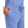 Healing Hands Scrub Pants for Men Daniel Utility Bottoms with 6 Pockets, 2-Way Stretch and Durable Fabric 9300(Ceil)