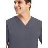 Healing Hands Scrubs for Men Modern Fit, Scrub Top Jake with 3 Patch Pockets, Side Vents and Stretchy Fabric 2331(Pewter)