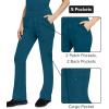 Healing Hands Women’s Scrub Pant Tori Cargo Bottoms with 5 Pockets and 2-Way Stretch Fabric 9133(Caribbean)
