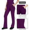 Healing Hands Women’s Scrub Pant Tori Cargo Bottoms with 5 Pockets and 2-Way Stretch Fabric 9133(Eggplant)