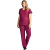 Healing Hands Womens Scrub Top 3 Pocket V-Neck Lightweight Breathable Fabric Scrub Tops for Women HH360 2284 Serena(Wine)
