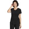 Healing Hands Women’s Scrub Top V-Neck with 2 Pockets, 2-Way Stretch, and Yoga Knit Side Panels for Slim Fit- 2245(Black)