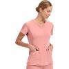Healing Hands Women’s Scrub Top V-Neck with 2 Pockets, 2-Way Stretch, and Yoga Knit Side Panels for Slim Fit- 2245(Blushing Peach)