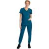 Healing Hands Women’s Scrub Top V-Neck with 2 Pockets, 2-Way Stretch, and Yoga Knit Side Panels for Slim Fit- 2245(Caribbean)