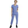 Healing Hands Women’s Scrub Top V-Neck with 2 Pockets, 2-Way Stretch, and Yoga Knit Side Panels for Slim Fit- 2245(Ceil)