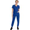 Healing Hands Women’s Scrub Top V-Neck with 2 Pockets, 2-Way Stretch, and Yoga Knit Side Panels for Slim Fit- 2245(Galaxy Blue)