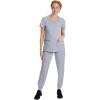 Healing Hands Women’s Scrub Top V-Neck with 2 Pockets, 2-Way Stretch, and Yoga Knit Side Panels for Slim Fit- 2245(Grey)
