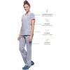 Healing Hands Women’s Scrub Top V-Neck with 2 Pockets, 2-Way Stretch, and Yoga Knit Side Panels for Slim Fit- 2245(Grey)