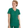 Healing Hands Women’s Scrub Top V-Neck with 2 Pockets, 2-Way Stretch, and Yoga Knit Side Panels for Slim Fit- 2245(Hunter)