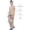 Healing Hands Women’s Scrub Top V-Neck with 2 Pockets, 2-Way Stretch, and Yoga Knit Side Panels for Slim Fit- 2245(Khaki)