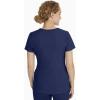 Healing Hands Women’s Scrub Top V-Neck with 2 Pockets, 2-Way Stretch, and Yoga Knit Side Panels for Slim Fit- 2245(Navy)