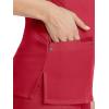Healing Hands Women’s Scrub Top V-Neck with 2 Pockets, 2-Way Stretch, and Yoga Knit Side Panels for Slim Fit- 2245(Red)