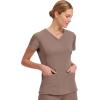 Healing Hands Women’s Scrub Top V-Neck with 2 Pockets, 2-Way Stretch, and Yoga Knit Side Panels for Slim Fit- 2245(Santa Fe Tan)