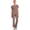 Healing Hands Women’s Scrub Top V-Neck with 2 Pockets, 2-Way Stretch, and Yoga Knit Side Panels for Slim Fit- 2245(Santa Fe Tan)