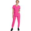 Healing Hands Women’s Scrub Top V-Neck with 2 Pockets, 2-Way Stretch, and Yoga Knit Side Panels for Slim Fit- 2245(Shocking Pink)