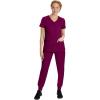 Healing Hands Women’s Scrub Top V-Neck with 2 Pockets, 2-Way Stretch, and Yoga Knit Side Panels for Slim Fit- 2245(Wine)