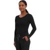 Healing Hands Women’s Underscrub Soft Knit Melissa Longsleeve Scrub Tee with Breathable & Easy Care Fabric 5047(Black – 2 Pack)
