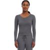 Healing Hands Women’s Underscrub Soft Knit Melissa Longsleeve Scrub Tee with Breathable & Easy Care Fabric 5047(Black / White / Pewter – 3 Pack)