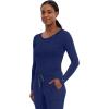 Healing Hands Women’s Underscrub Soft Knit Melissa Longsleeve Scrub Tee with Breathable & Easy Care Fabric 5047(Navy / White – 2 Pack)