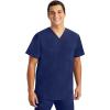 Healing Hands Men’s Scrub Top Justin V-Neck Modern Fit with Chest & Sleeve Pocket, Easy Care Stretch Fabric 2330(Navy)