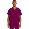 Healing Hands Scrubs for Men Modern Fit, Scrub Top Jake with 3 Patch Pockets, Side Vents and Stretchy Fabric 2331(Wine)