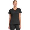 Healing Hands Women’s Scrub Top V-Neck with 2 Pockets, 2-Way Stretch, and Yoga Knit Side Panels for Slim Fit- 2245(Black)