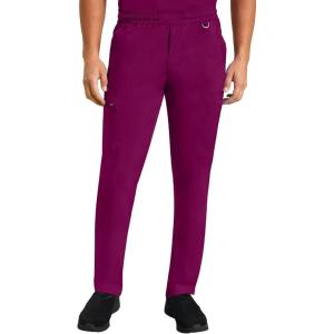 Healing Hands Scrub Pants for Men Daniel Utility Bottoms with 6 Pockets, 2-Way Stretch and Durable Fabric 9300(Wine)