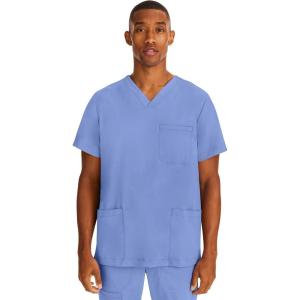 Healing Hands Scrubs for Men Modern Fit, Scrub Top Jake with 3 Patch Pockets, Side Vents and Stretchy Fabric 2331(Ceil)