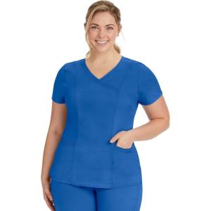 Healing Hands Scrubs for Women Mock Wrap Neck Top 2 Pocket Purple Label Women’s Scrub Top 2172 Jordan(Royal)