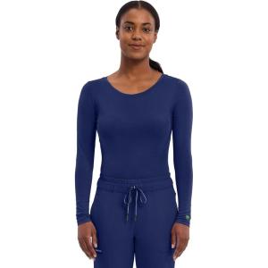 Healing Hands Women’s Underscrub Soft Knit Melissa Longsleeve Scrub Tee with Breathable & Easy Care Fabric 5047(Navy)