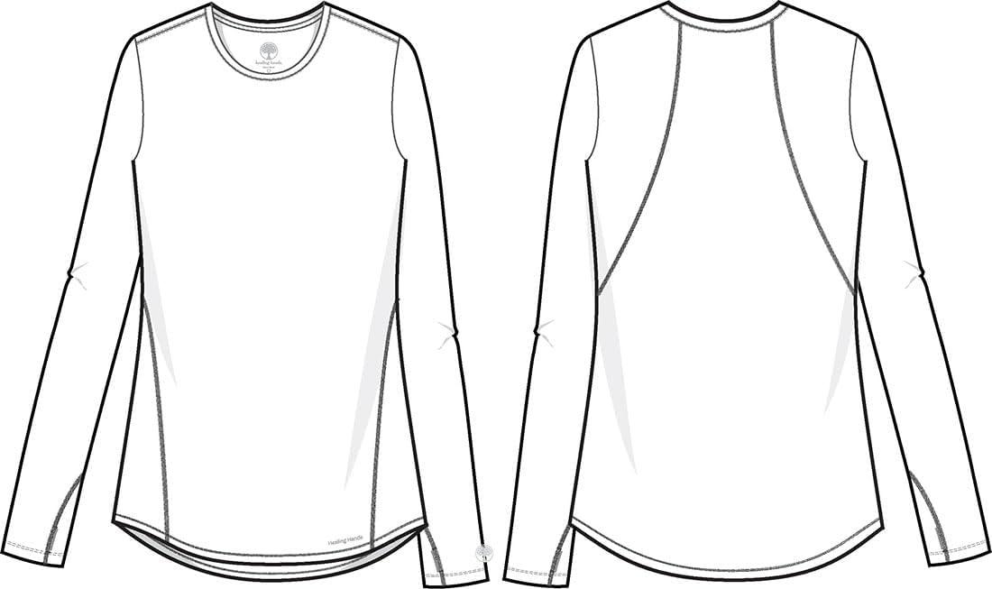 imageHealing Hands Mackenzie Womens Underscrub Long Sleeve Tee with Thumbholes Modern Fit Undershirt 5051Teal 2 Pack