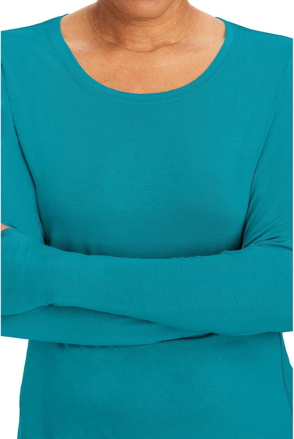 imageHealing Hands Mackenzie Womens Underscrub Long Sleeve Tee with Thumbholes Modern Fit Undershirt 5051Teal 3 Pack