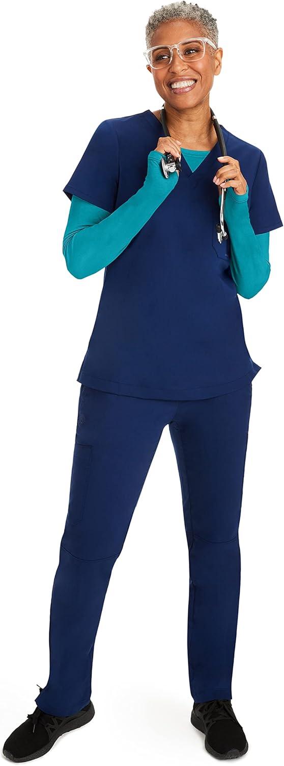 imageHealing Hands Mackenzie Womens Underscrub Long Sleeve Tee with Thumbholes Modern Fit Undershirt 5051Teal