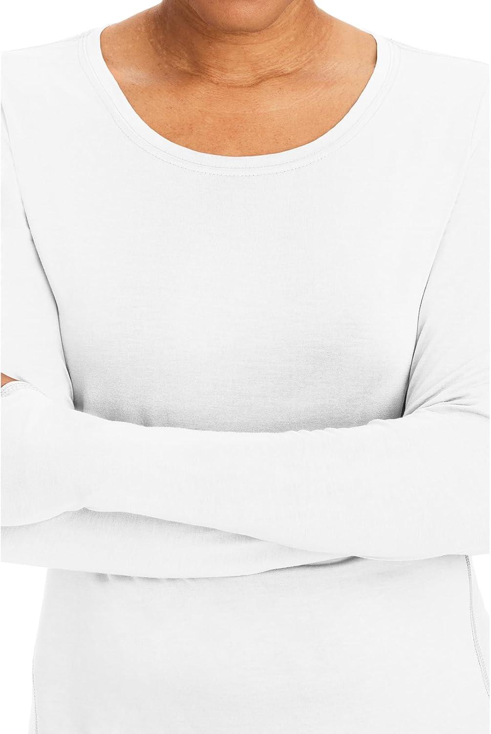 imageHealing Hands Mackenzie Womens Underscrub Long Sleeve Tee with Thumbholes Modern Fit Undershirt 5051White 3 Pack