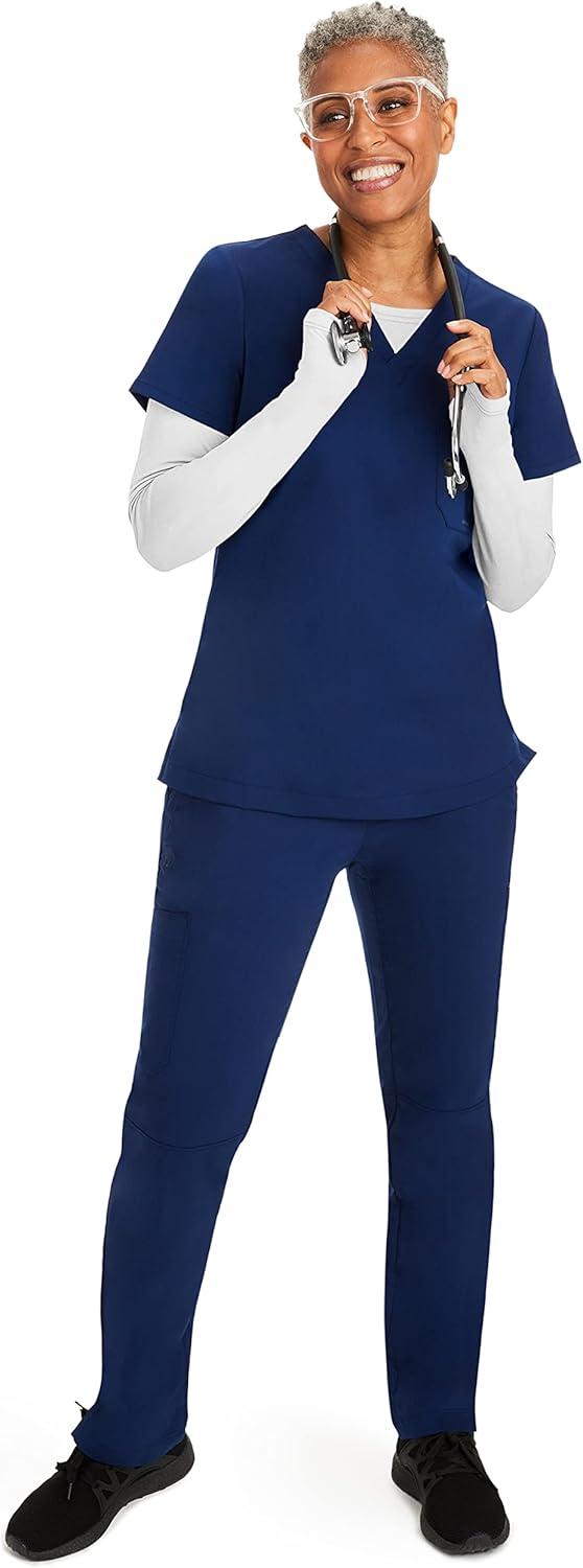 imageHealing Hands Mackenzie Womens Underscrub Long Sleeve Tee with Thumbholes Modern Fit Undershirt 5051White