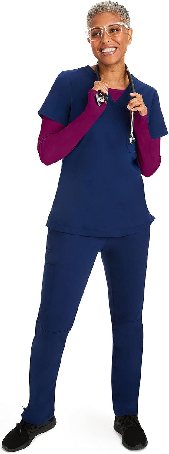 imageHealing Hands Mackenzie Womens Underscrub Long Sleeve Tee with Thumbholes Modern Fit Undershirt 5051Wine