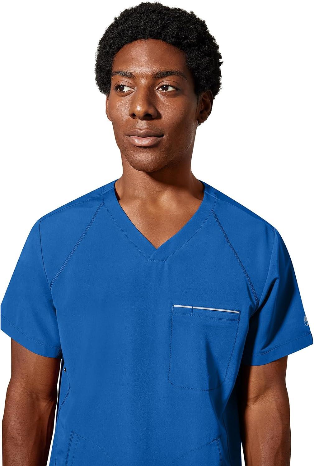 imageHealing Hands Mens Scrub Top Steven Top with 3 Pockets Moisture Wicking 360 Stretch amp Recycled Fibers 2382Royal